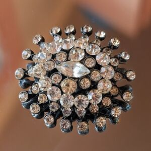 Antique Clear Stone Foiled Back Brooch